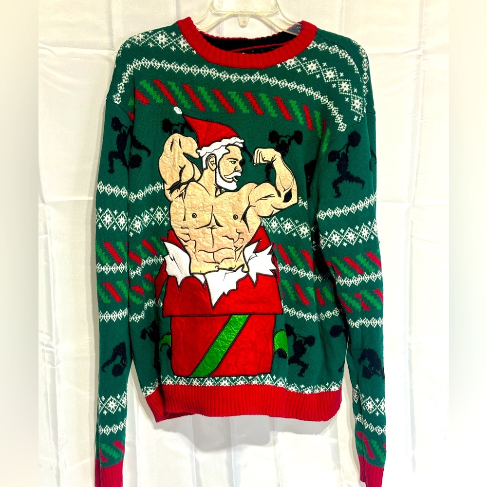 Muscle Santa Christmas Sweater